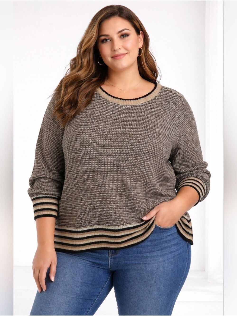 Wonens Plus Size 3x| Design 365 Crew neck Sweater | B4